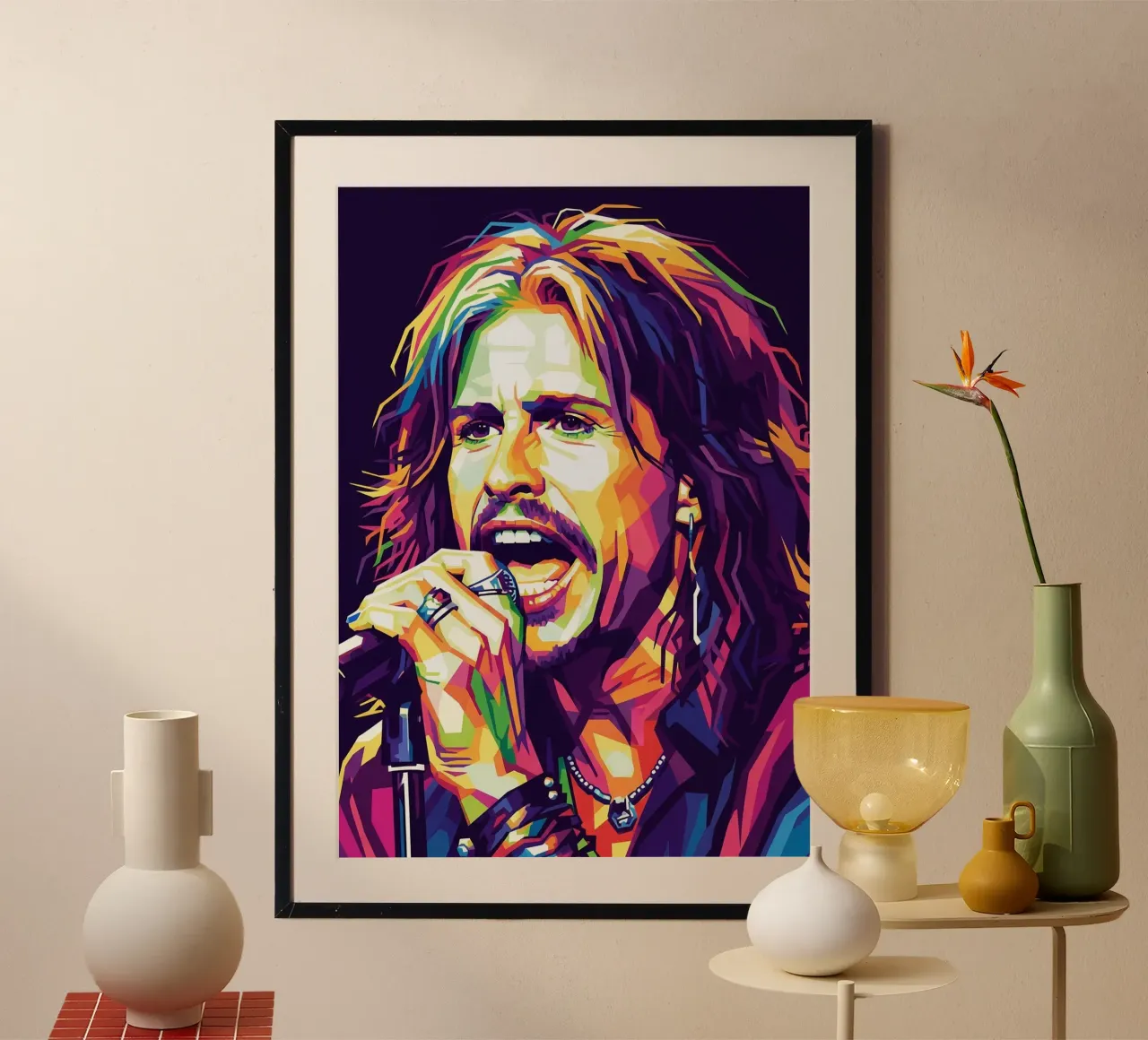 Steven Tyler pop art portrait hahnemühle by Hantamrata