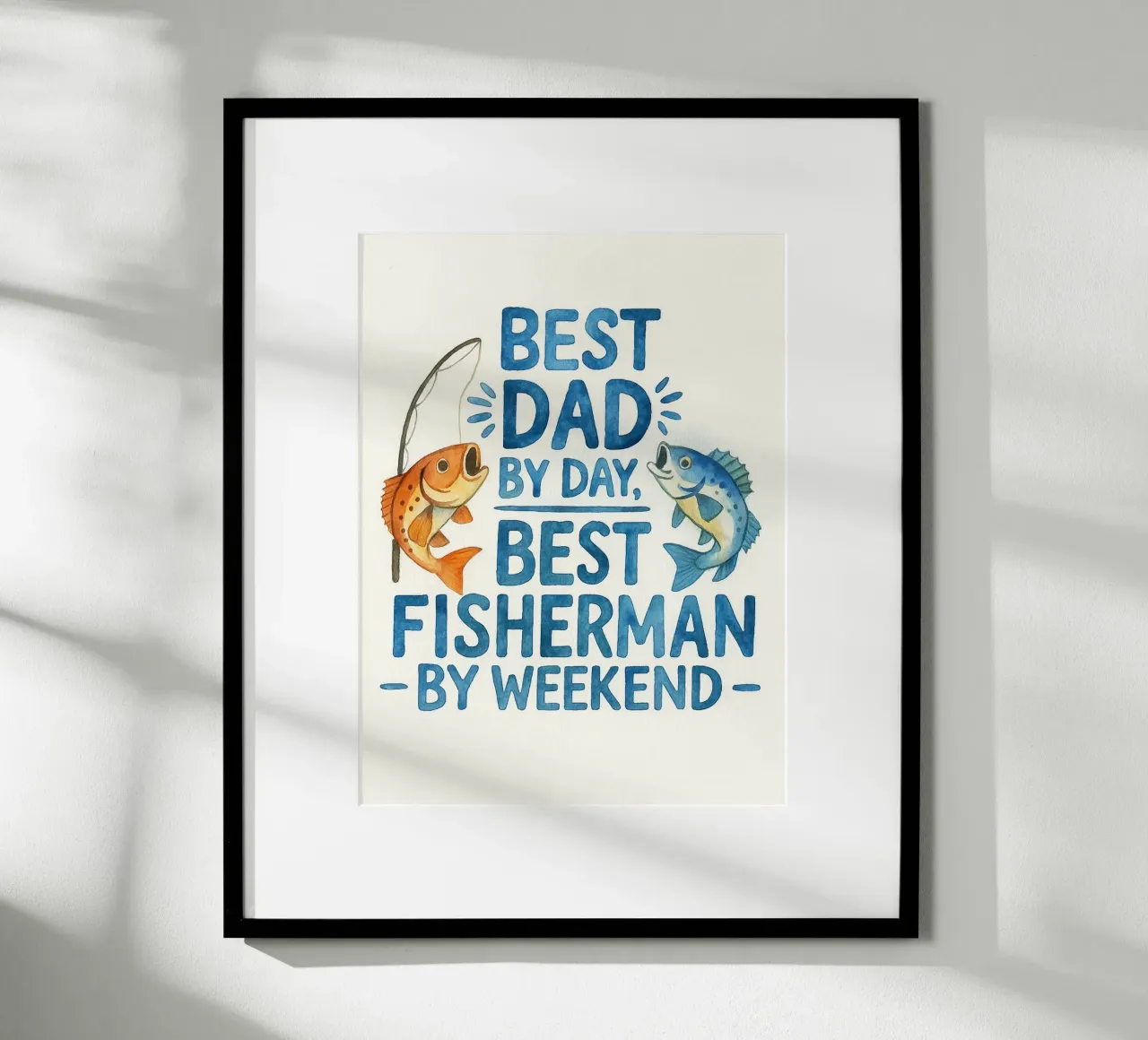 beste vader visser poster met aluminium frame van wadasx