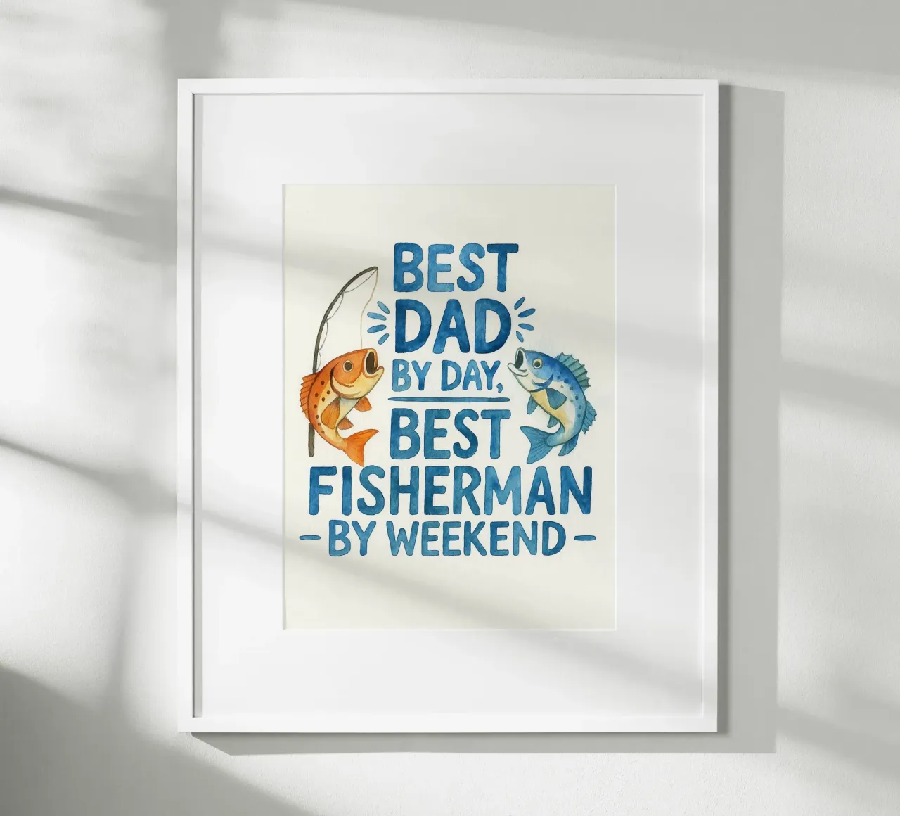 beste vader visser poster met aluminium frame van wadasx