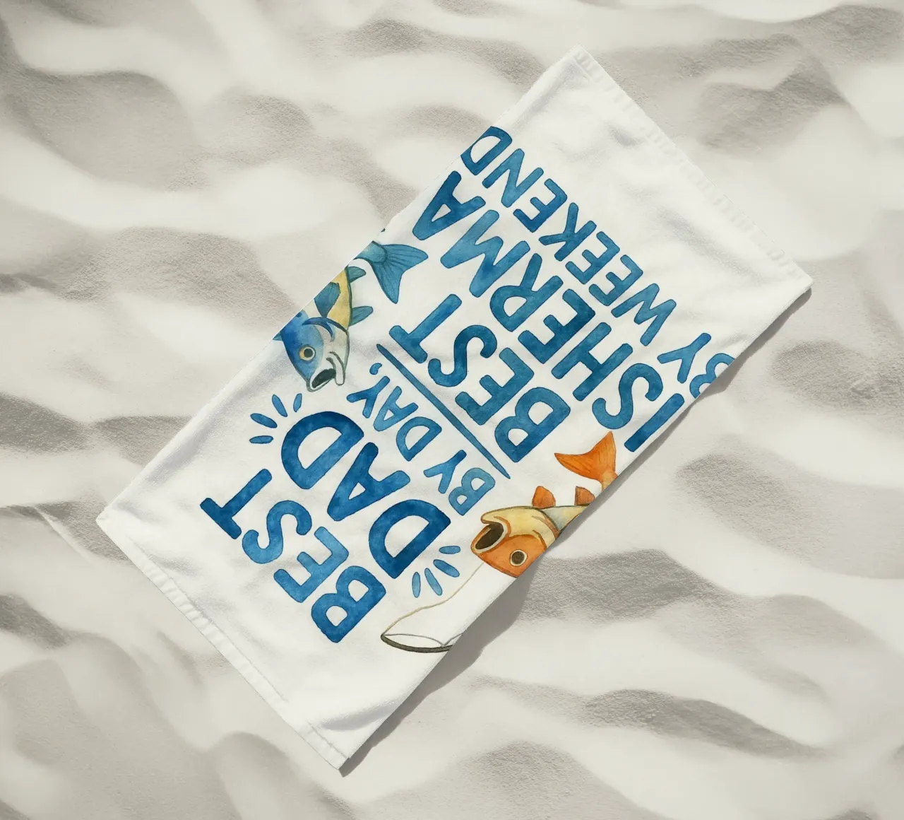beste vader visser strandhanddoek van wadasx