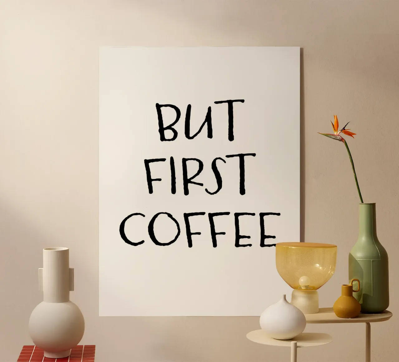 But First Coffee 5 plexiglass da The Type Club Tokyo