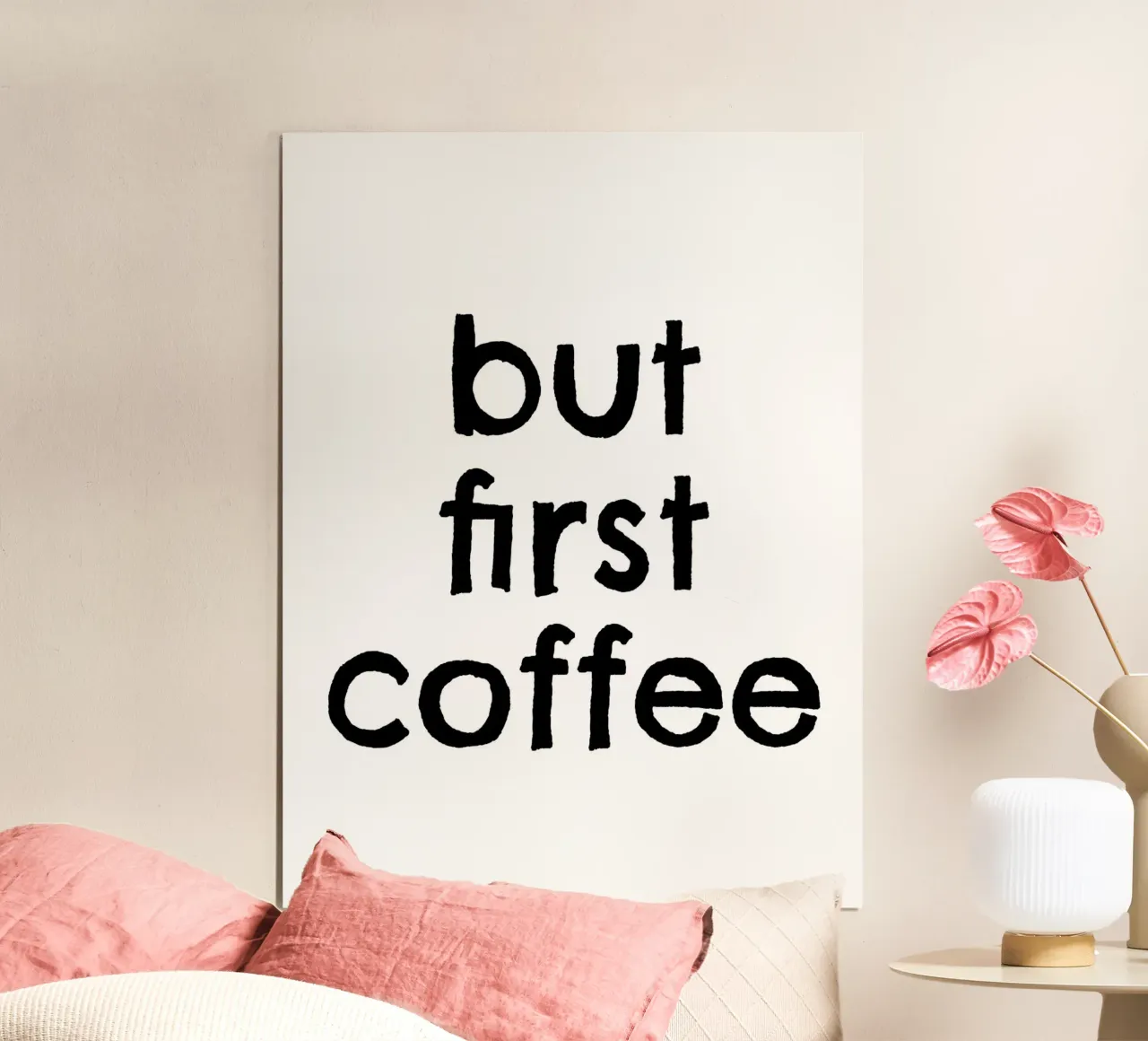 But First Coffee 7 poster con telaio in alluminio da The Type Club Tokyo