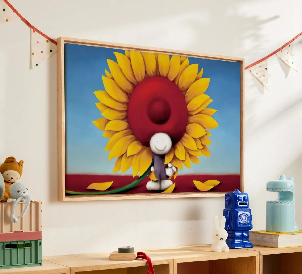 Hier komt de zon Doug hyde canvas met Baklijst van Hyde Hi