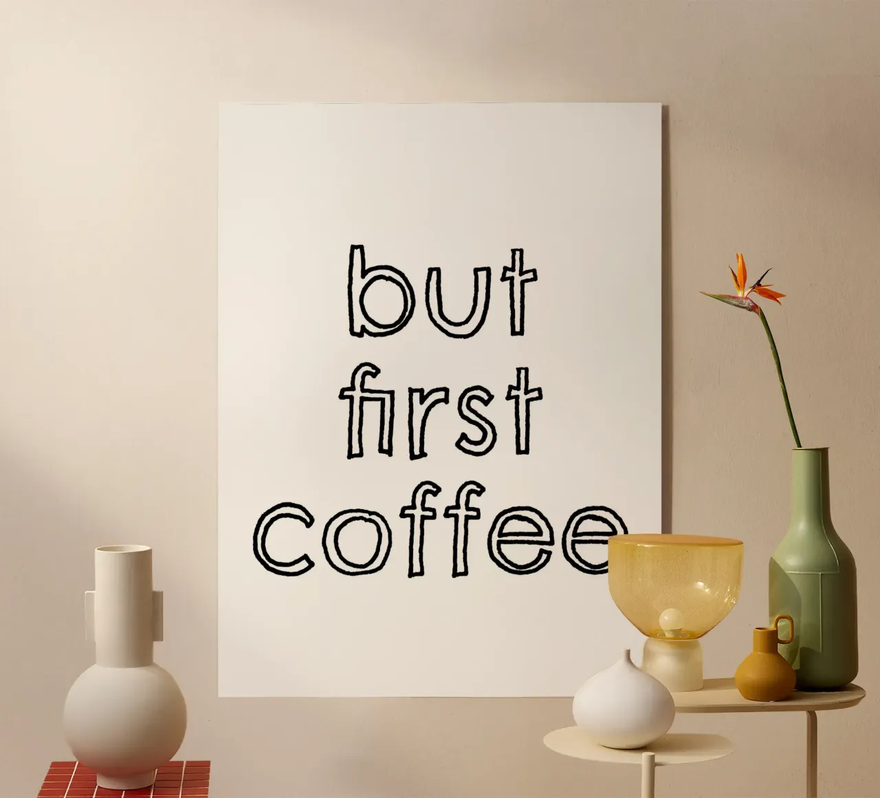 But First Coffee 8 plexiglass da The Type Club Tokyo
