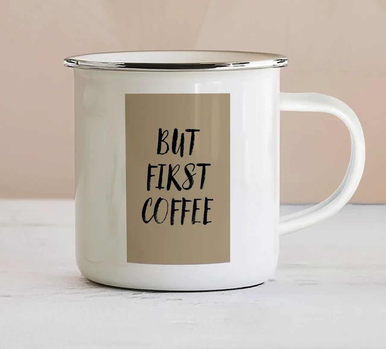 But First Coffee 17 tazza in smalto da The Type Club Tokyo