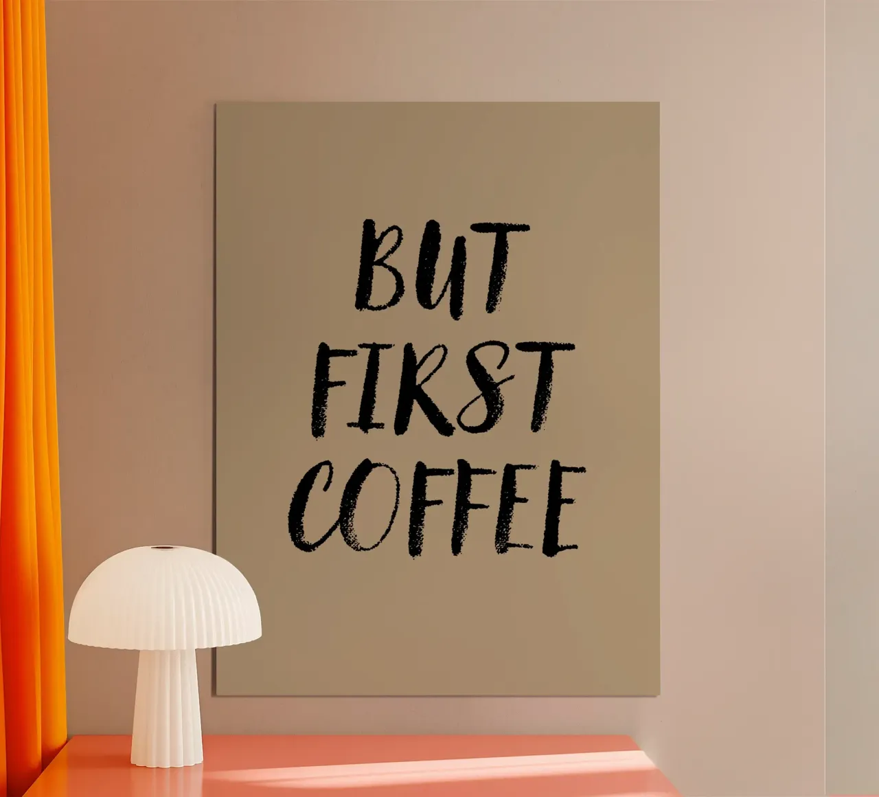 But First Coffee 17 poster con telaio in legno da The Type Club Tokyo