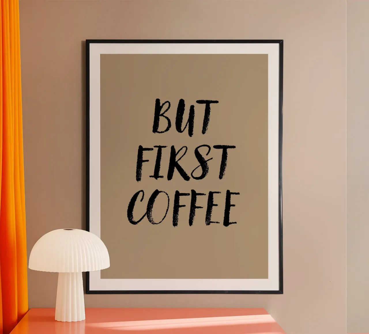But First Coffee 17 poster con telaio in legno da The Type Club Tokyo