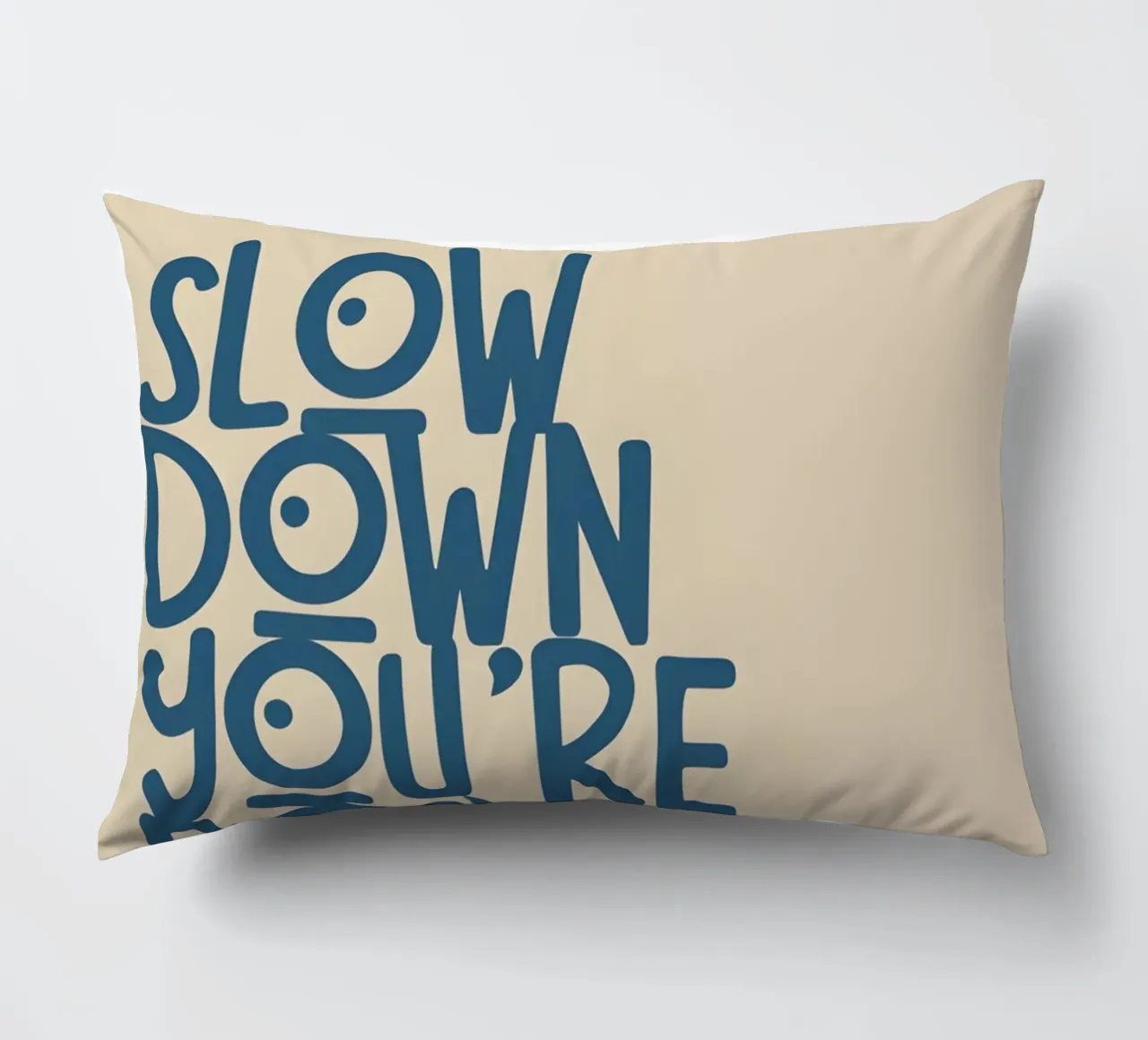 SLOW DOWN YOU'RE DOING FINE! cuscino da Type & Tape
