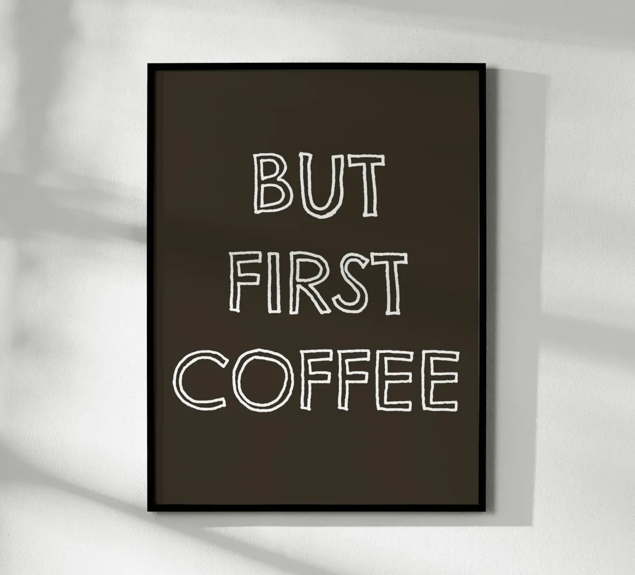 But First Coffee 20 poster con telaio in legno da The Type Club Tokyo