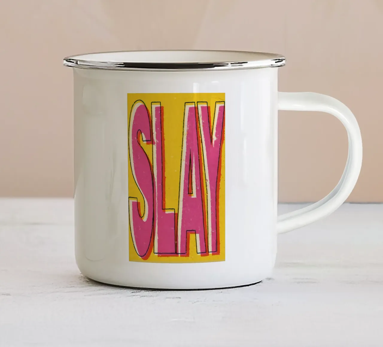 SLAY tazza in smalto da Type & Tape