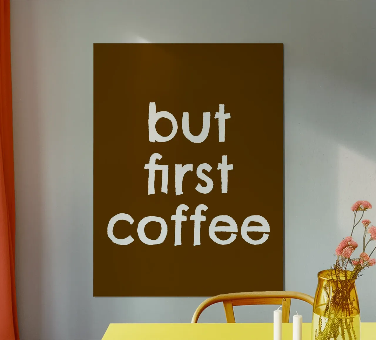 But First Coffee 23 poster con telaio in legno da The Type Club Tokyo