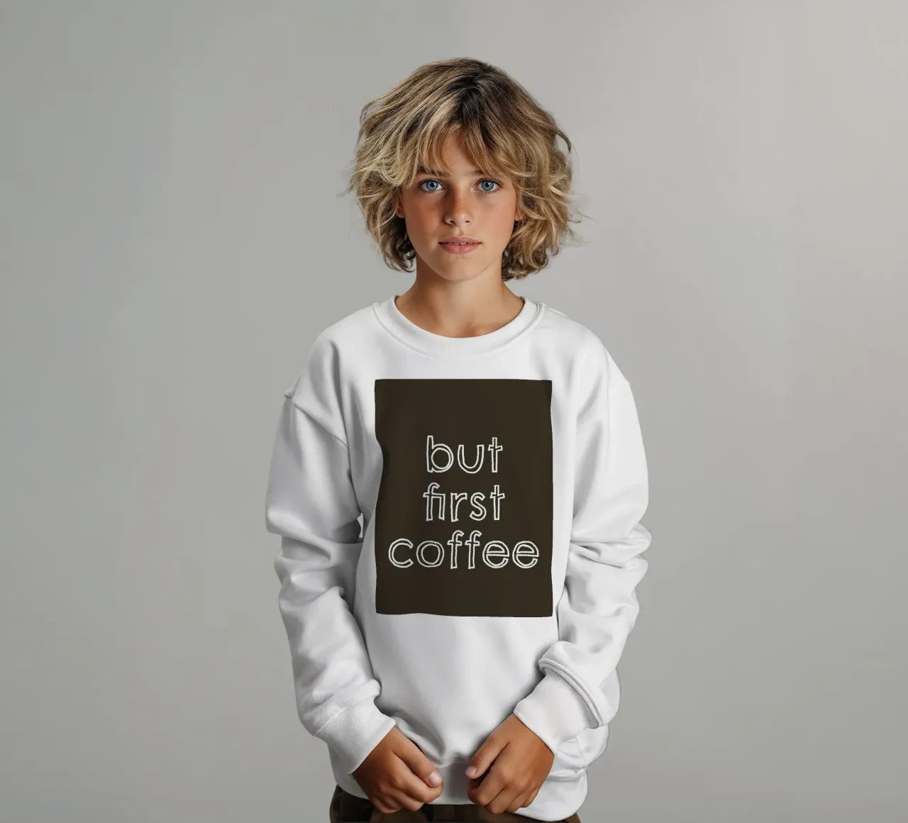 But First Coffee 24 felpa bambino da The Type Club Tokyo