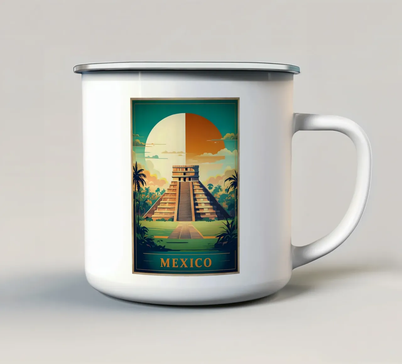 Poster di viaggio del Messico tazza in smalto da 🎁 ARTVI-SHOP