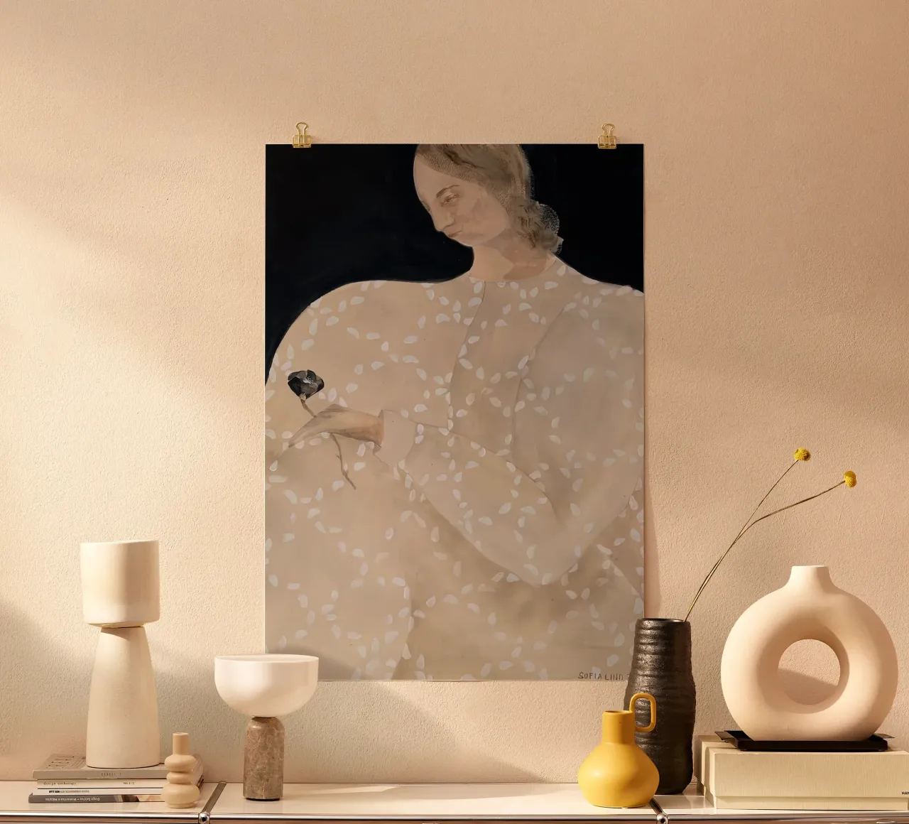 fiore scuro sofia lind poster con telaio in plastica da panaiti vascu