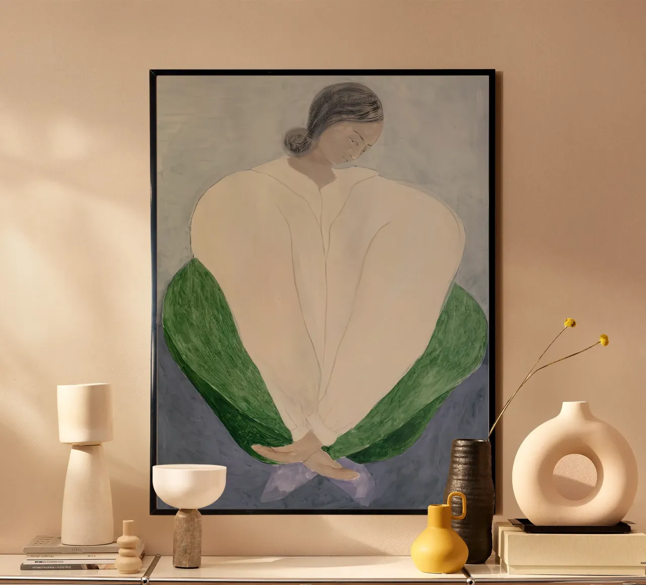 uccello sofia verde loto poster da panaiti vascu