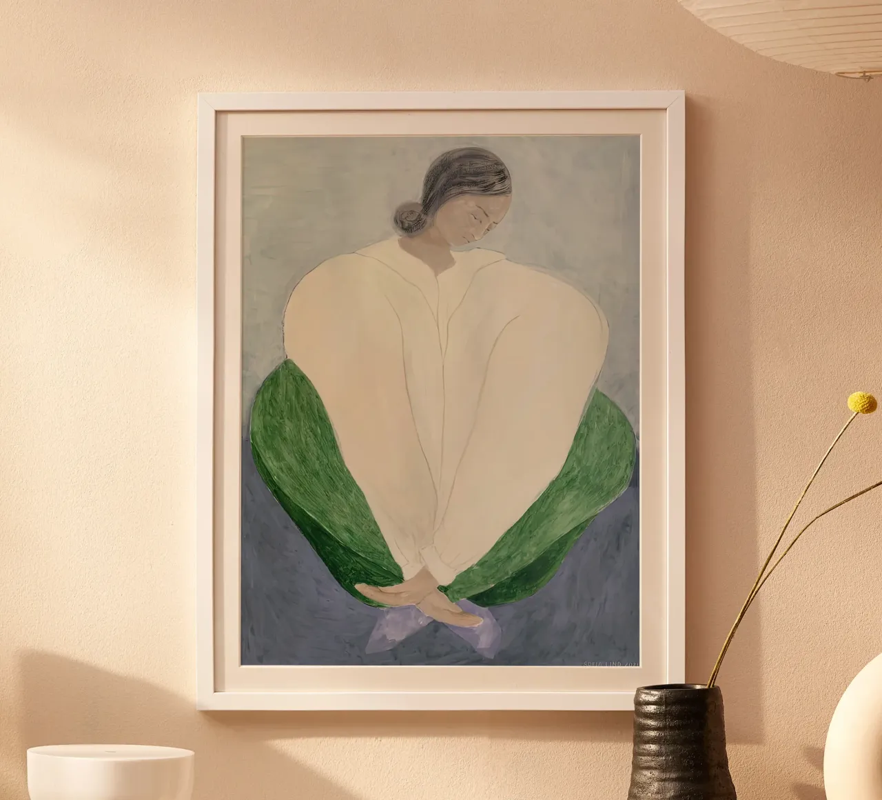 uccello sofia verde loto poster da panaiti vascu