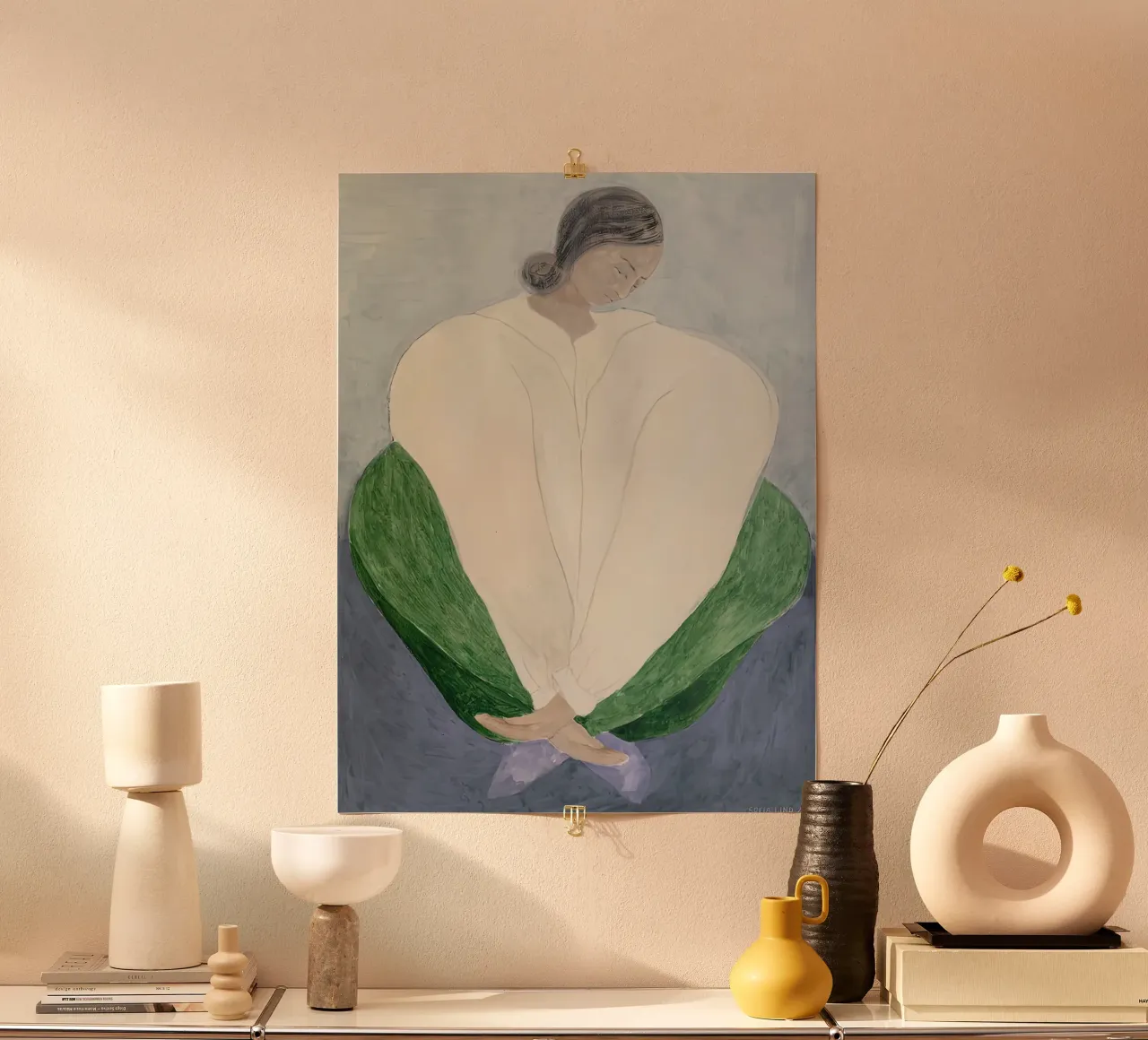 uccello sofia verde loto poster da panaiti vascu