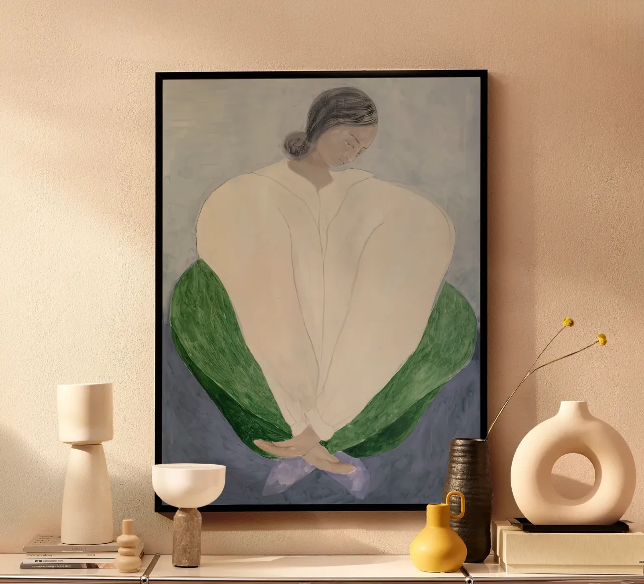 uccello sofia verde loto poster da panaiti vascu