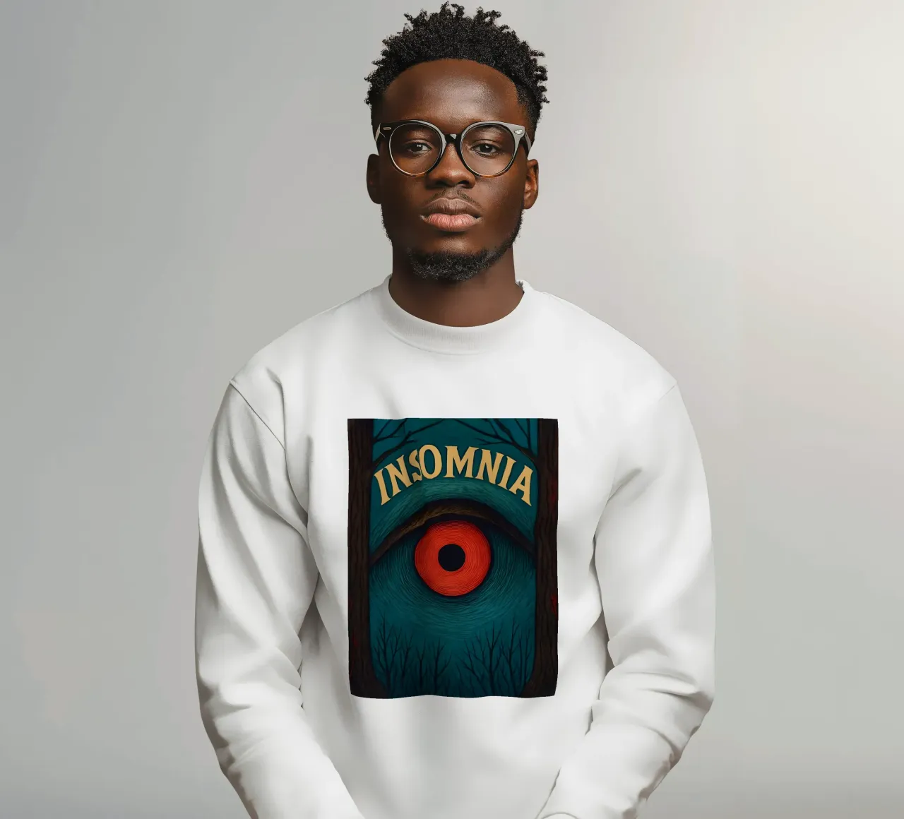 Insomnio: Un ojo inquietante en el bosque sudadera de 🎁 NOBELART