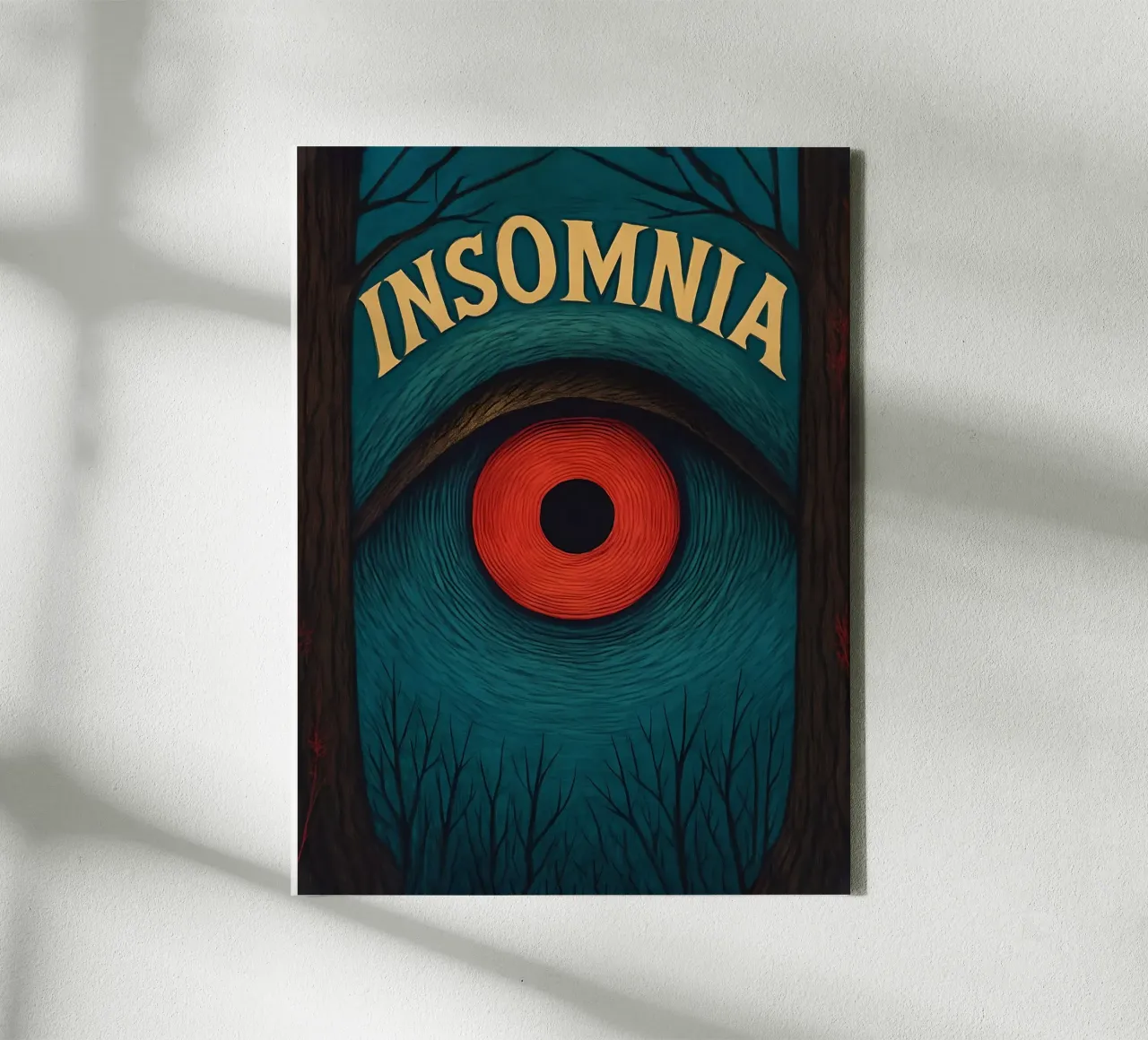 Insomnia: Un occhio infestante nel bosco tela con Cornice a cassetta da 🎁 ARTVI-SHOP