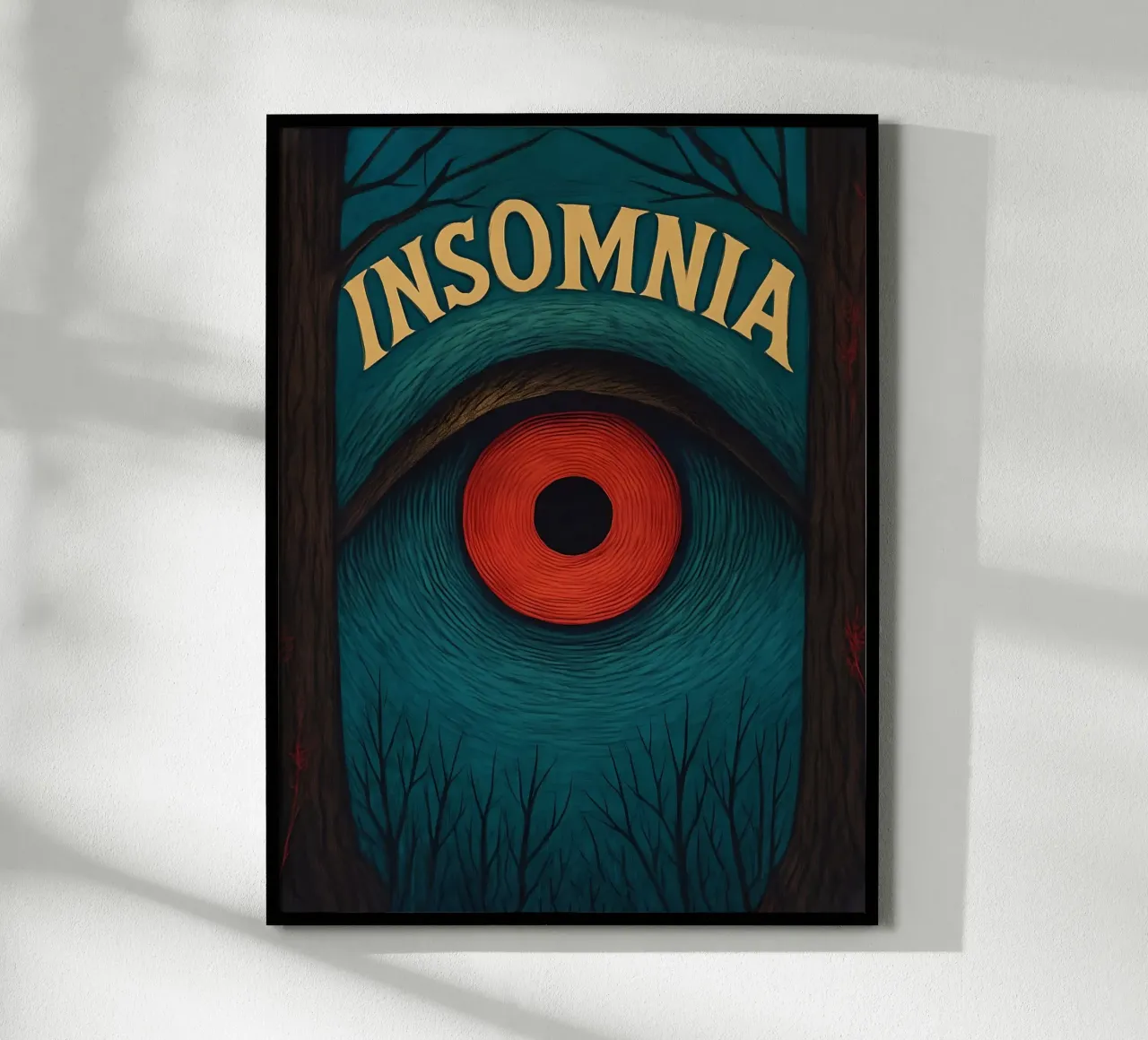 Insomnia: Un occhio infestante nel bosco poster da 🎁 ARTVI-SHOP