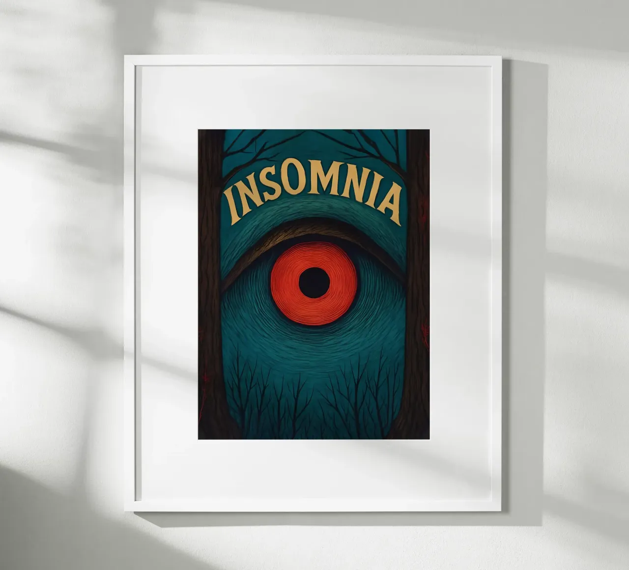 Insomnia: Un occhio infestante nel bosco poster da 🎁 ARTVI-SHOP