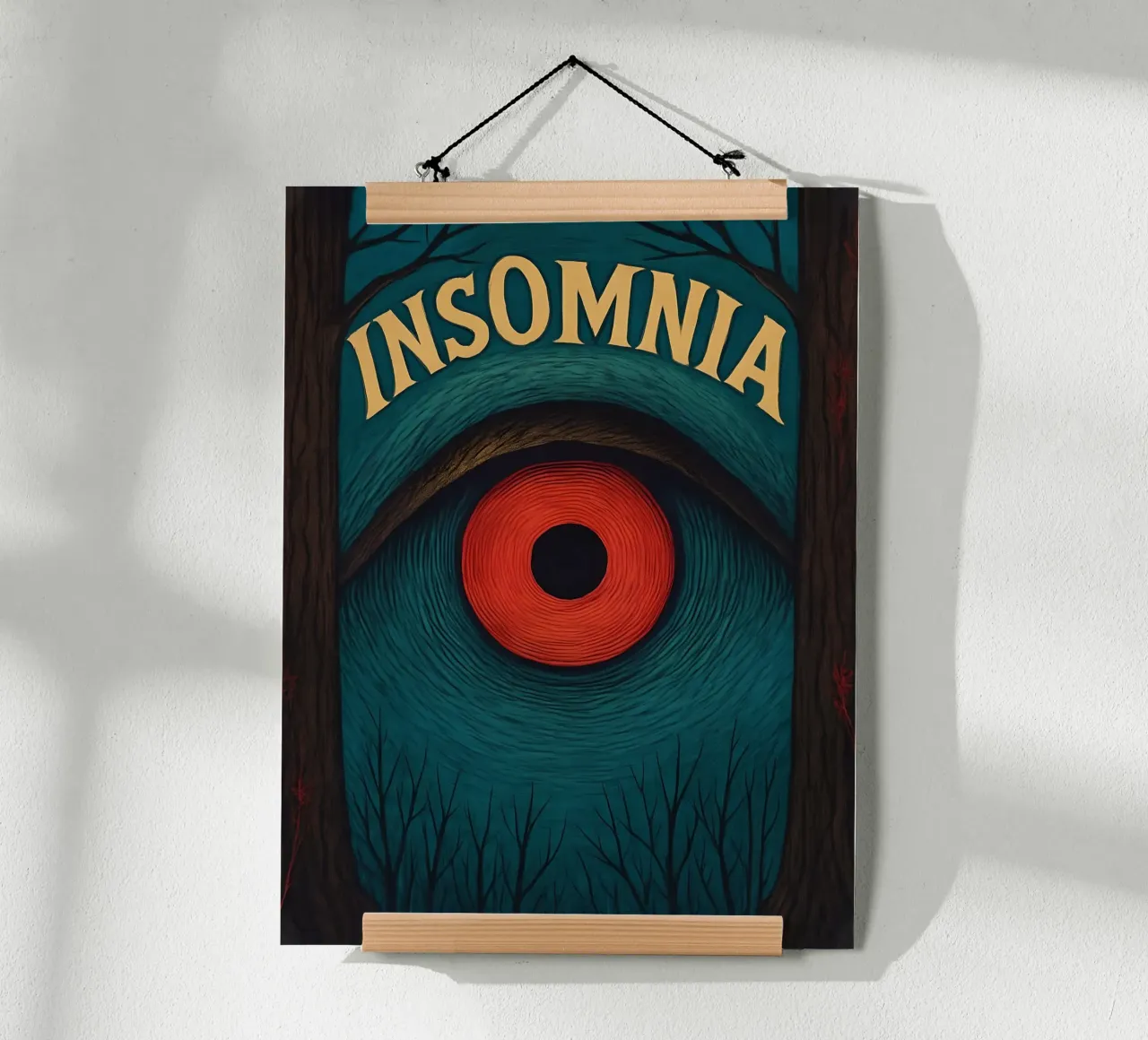 Insomnia: Un occhio infestante nel bosco poster da 🎁 ARTVI-SHOP