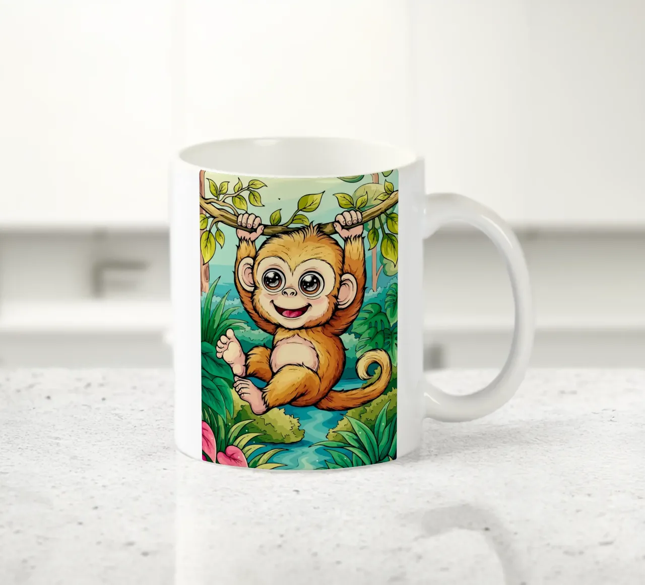 Monkey tazza in ceramica da Dumery Art