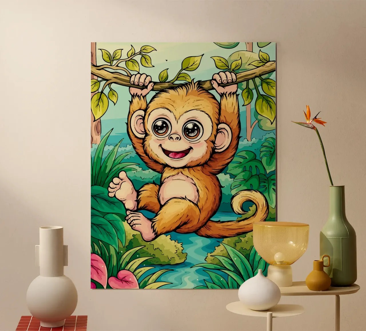 Monkey poster con telaio in plastica da Dumery Art