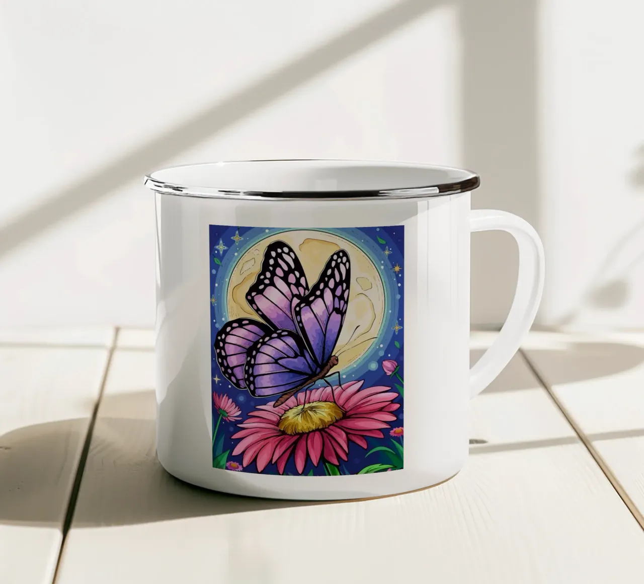 Butterfly tazza in smalto da Dumery Art