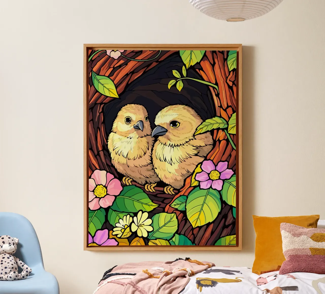 a pair of birds tela con Cornice a cassetta da Dumery Art