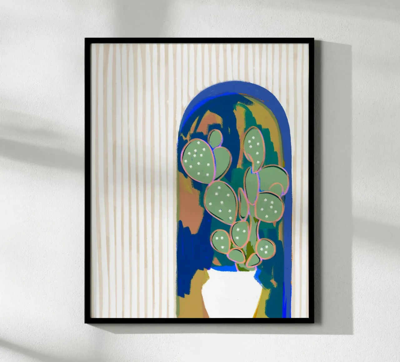 Regole della casa: Soggiorni in cactus poster con telaio in plastica da 83oranges