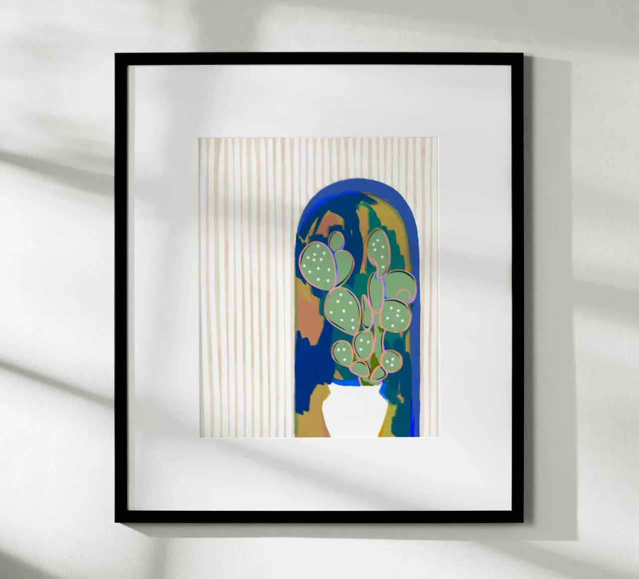 Regole della casa: Soggiorni in cactus poster con telaio in plastica da 83oranges