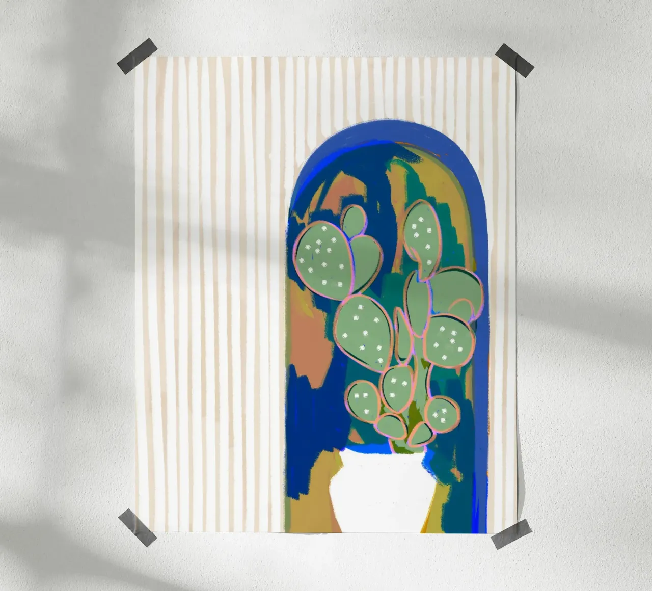 Regole della casa: Soggiorni in cactus poster con telaio in plastica da 83oranges