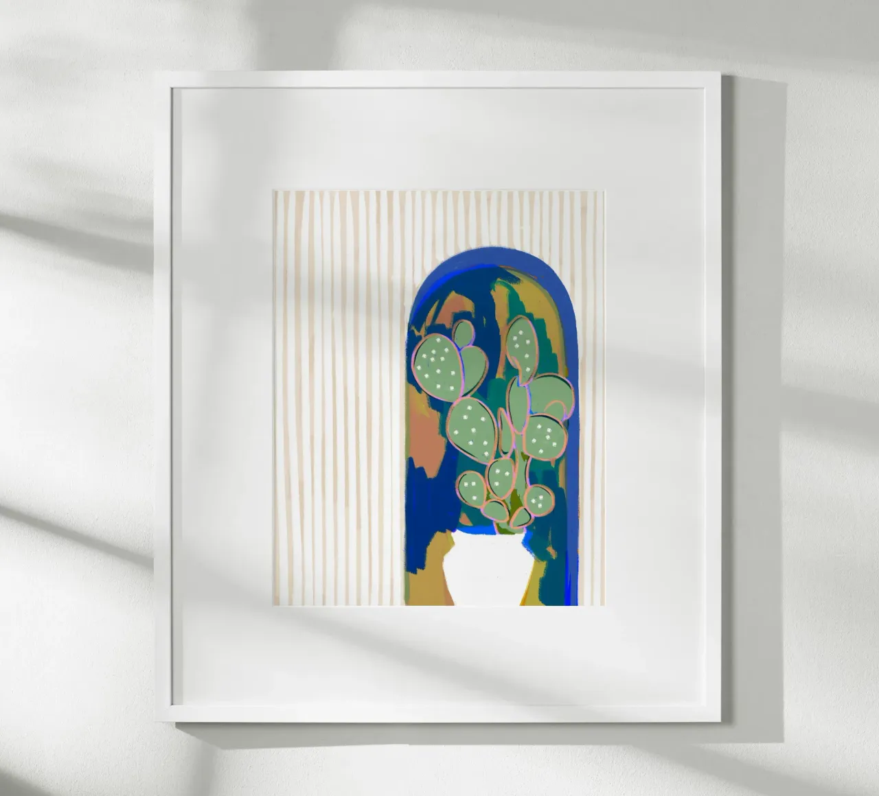 Regole della casa: Soggiorni in cactus poster con telaio in plastica da 83oranges