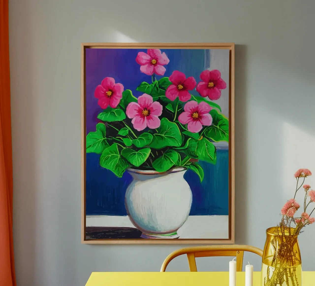 flowers in pots tela con Cornice a cassetta da Dumery Art
