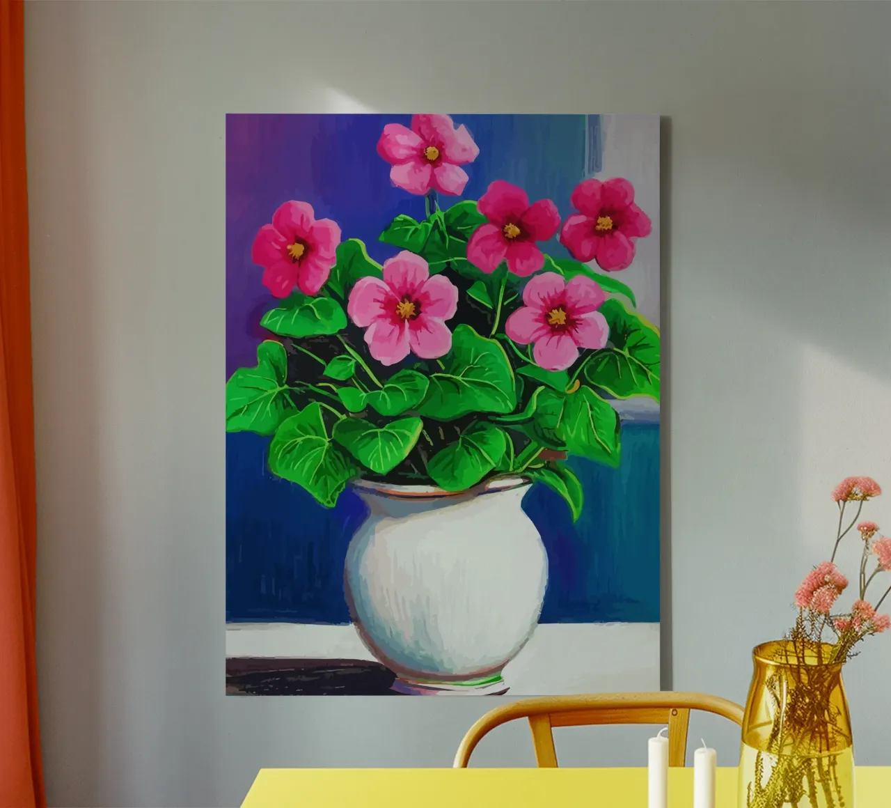 flowers in pots tela con Cornice a cassetta da Dumery Art