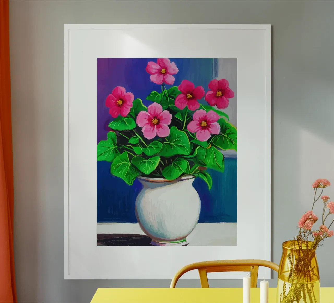 flowers in pots poster con telaio in legno da Dumery Art
