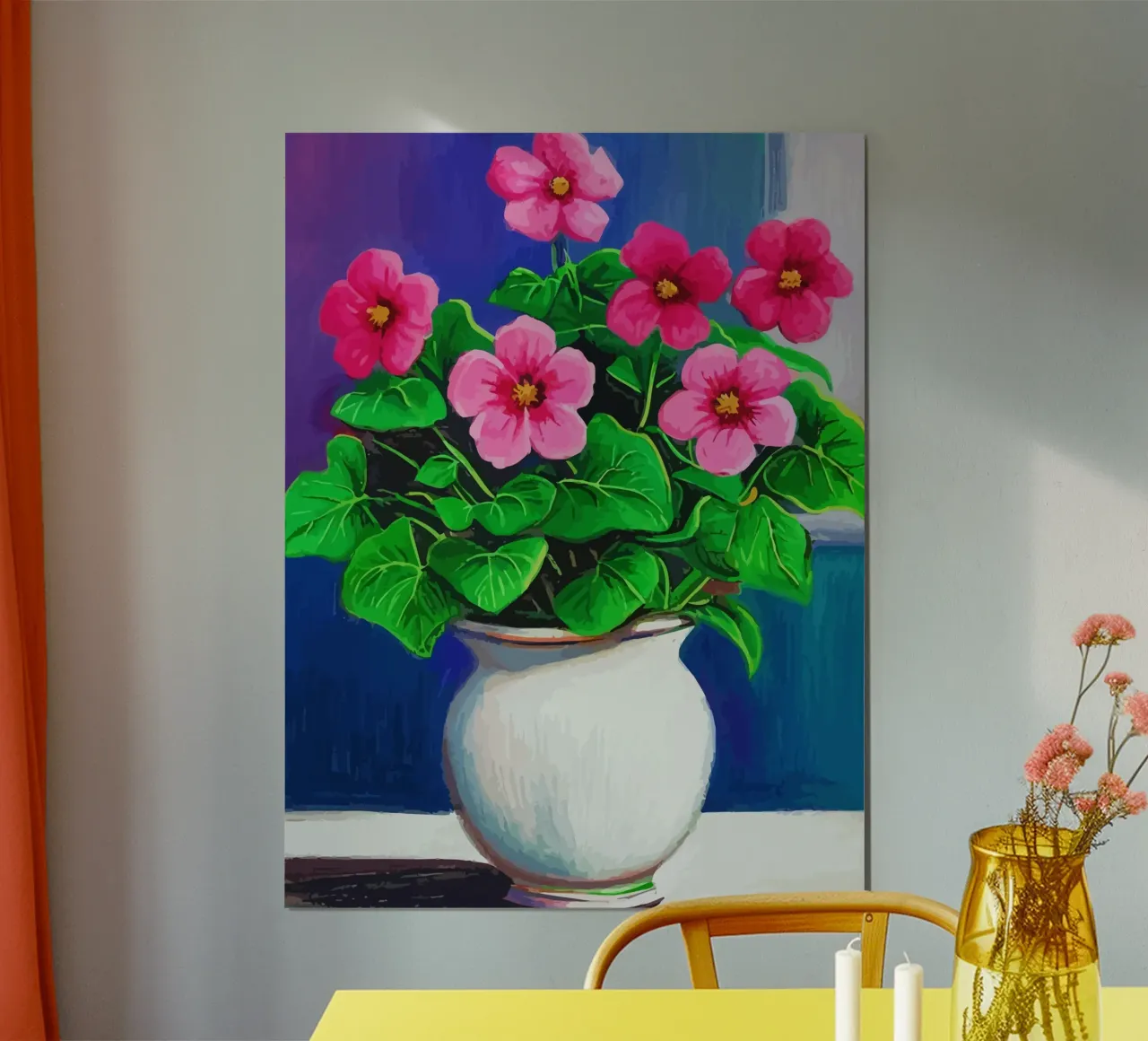 flowers in pots poster con telaio in legno da Dumery Art