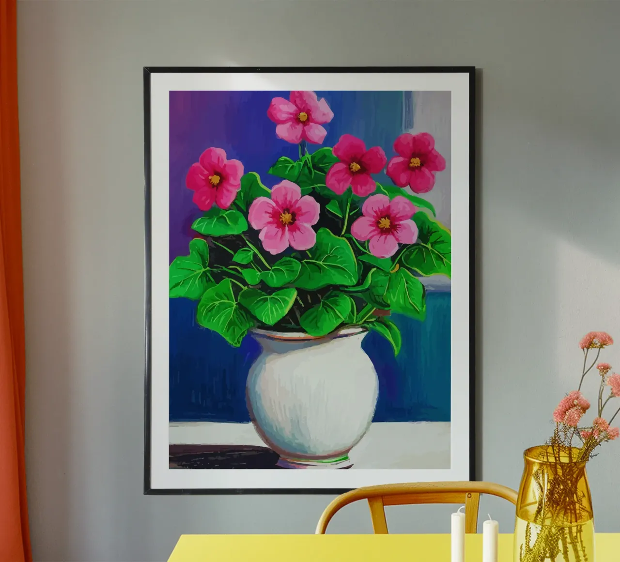 flowers in pots poster con telaio in legno da Dumery Art