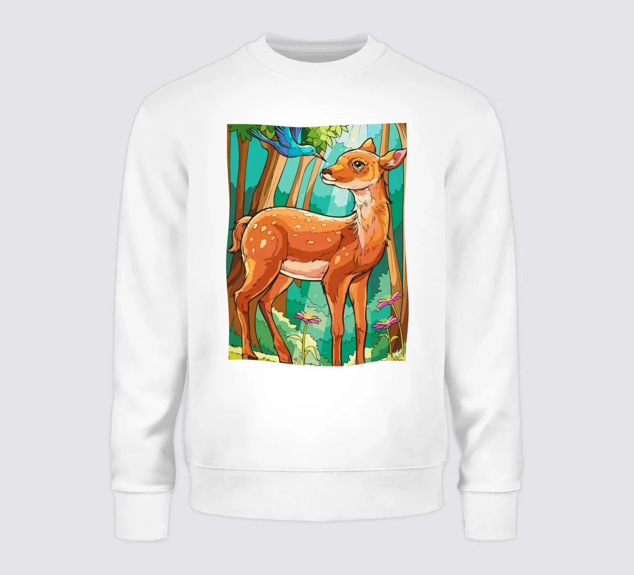 deer playing with birds felpa da Dumery Art