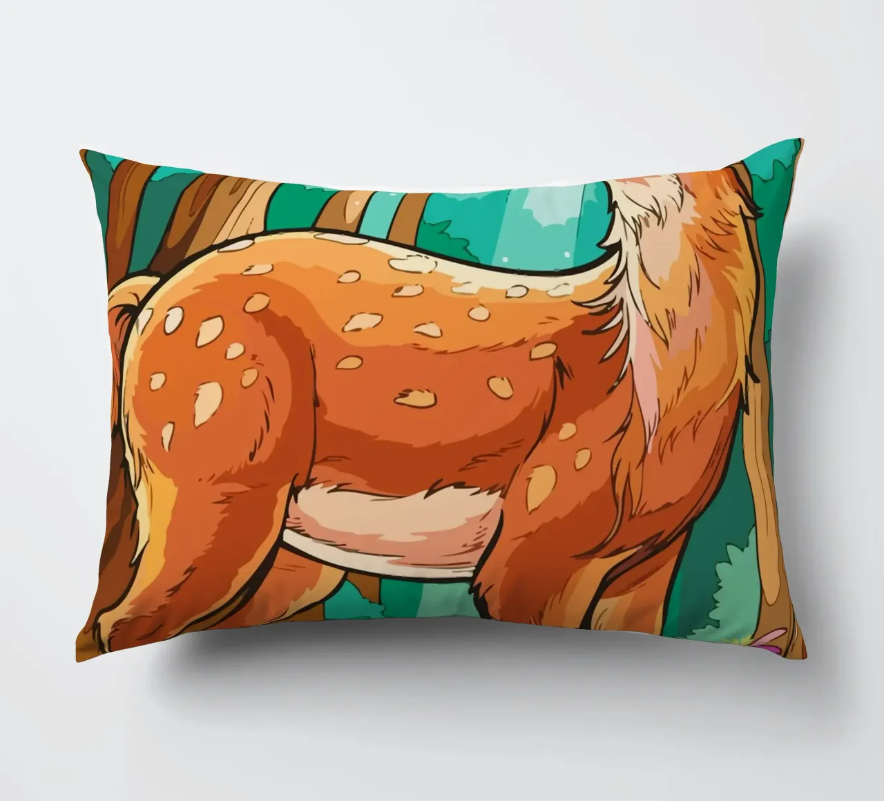 deer playing with birds cuscino da Dumery Art