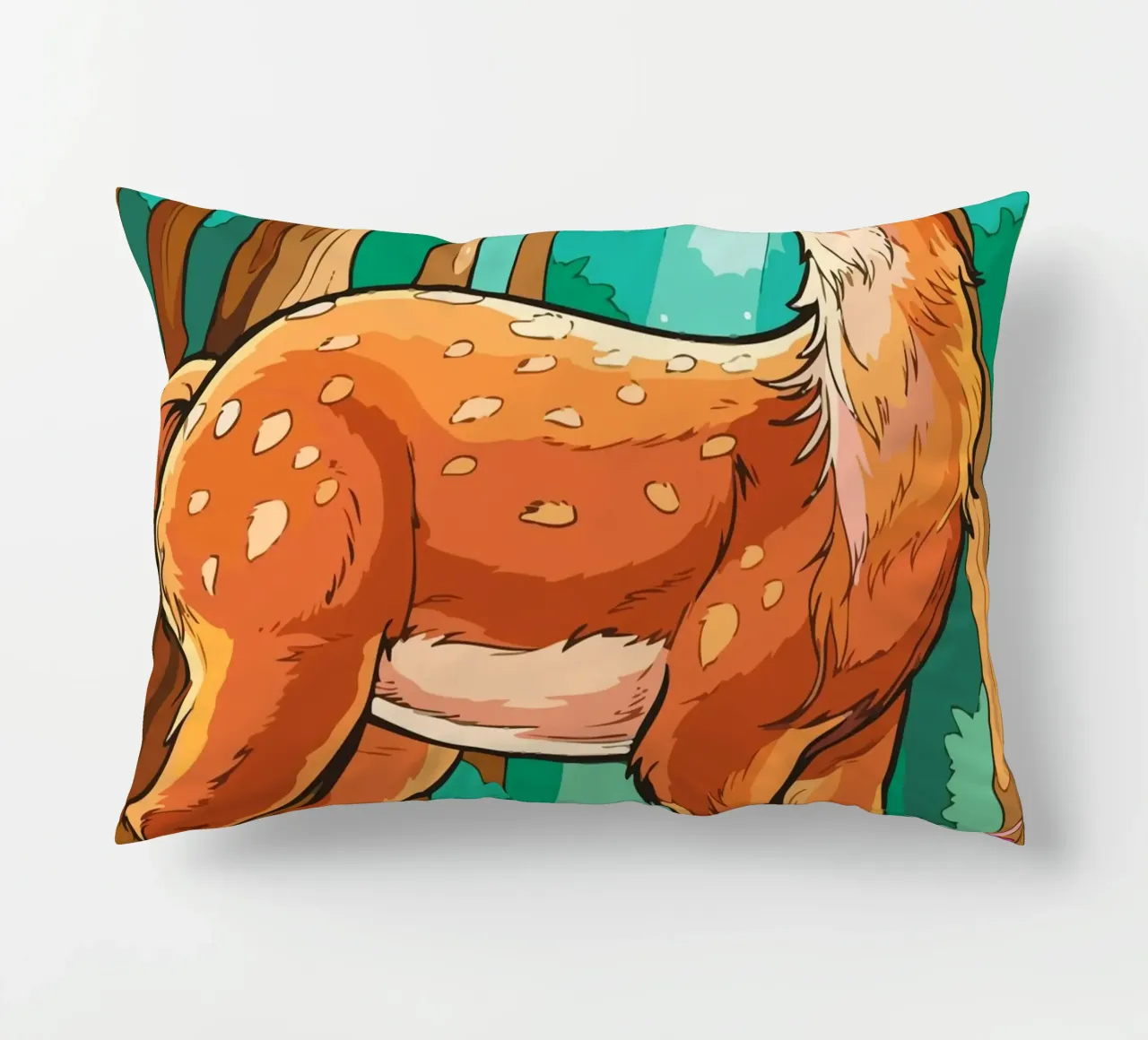 deer playing with birds cuscino da Dumery Art
