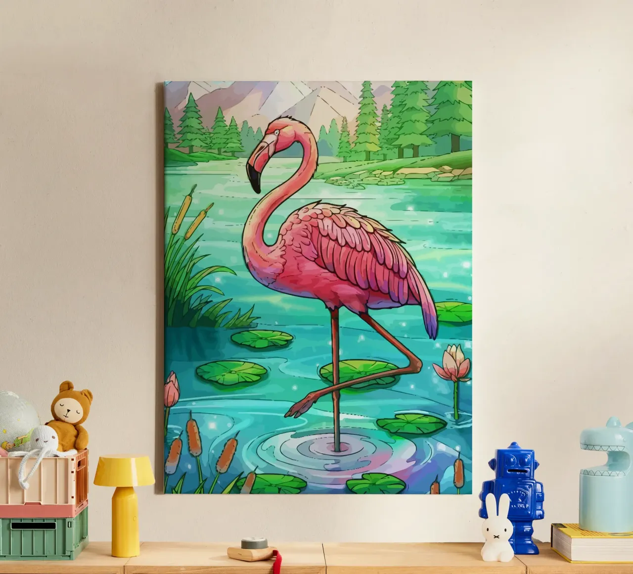 Crane canvas met Baklijst van Dumery Art