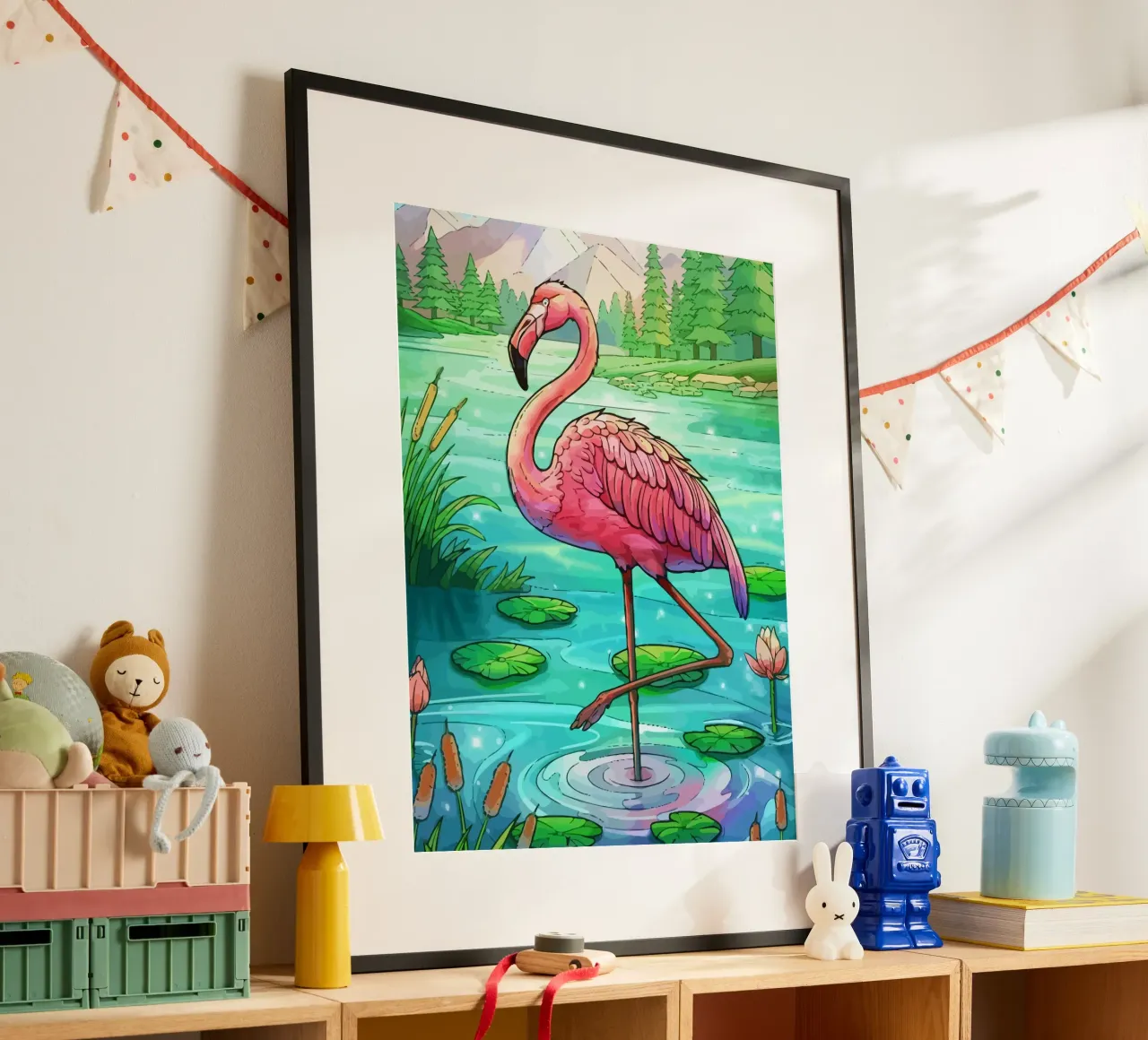 Crane poster con telaio in plastica da Dumery Art