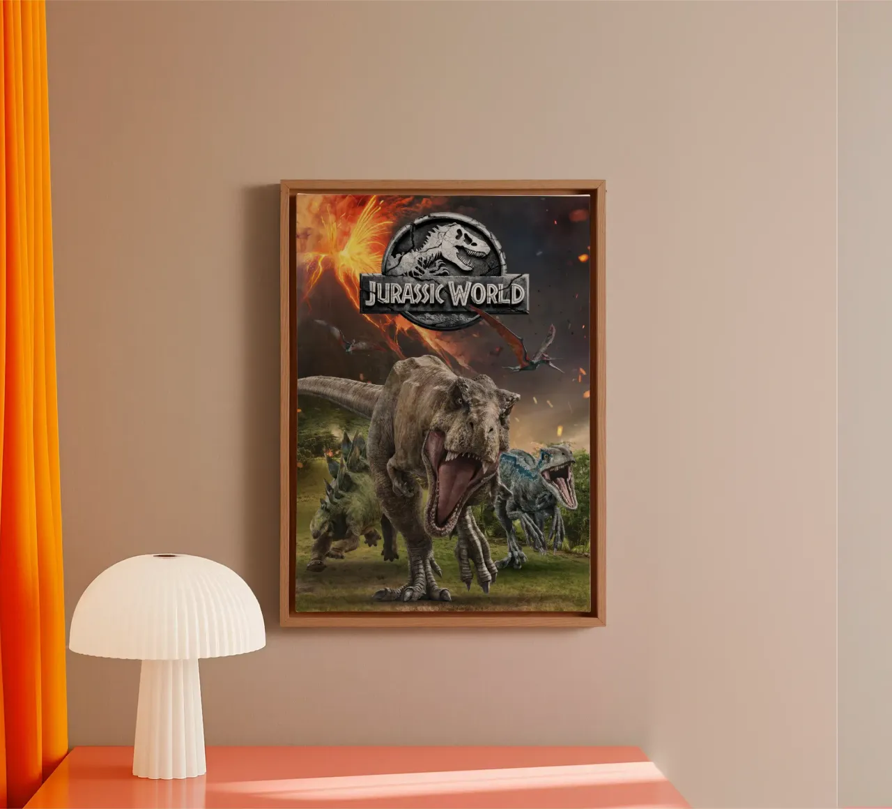 il regno caduto di jurassic world tela con Cornice a cassetta da mix mate