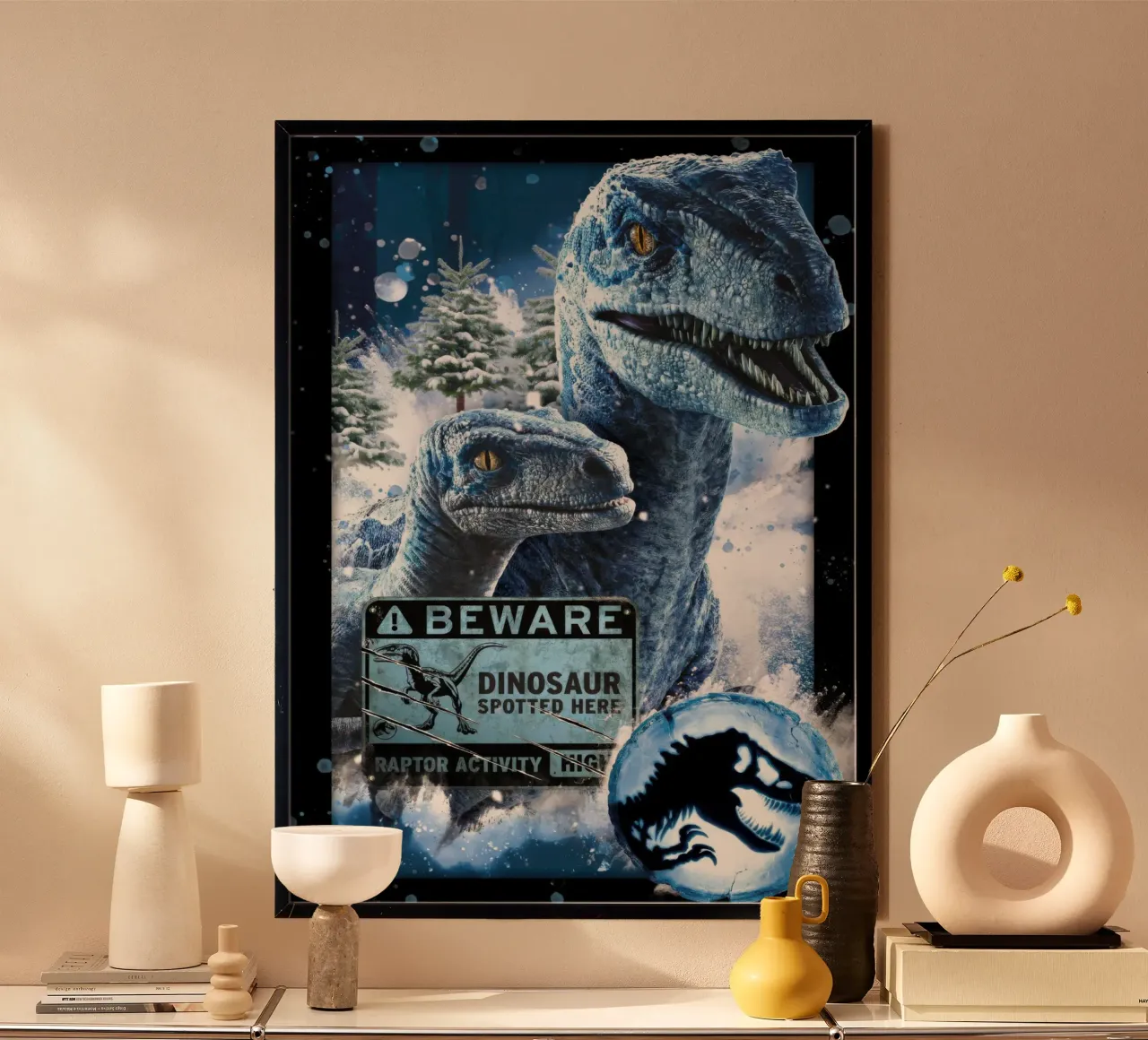 mondo jurasico raptor poster da mix mate