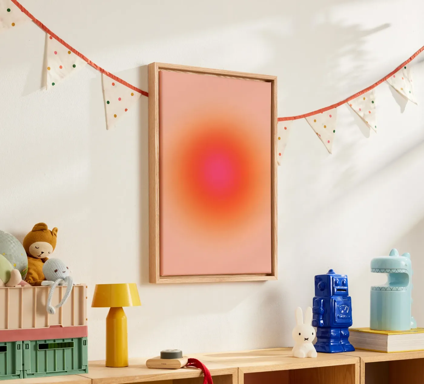 Aura orange/pink Leinwand von felixschuster