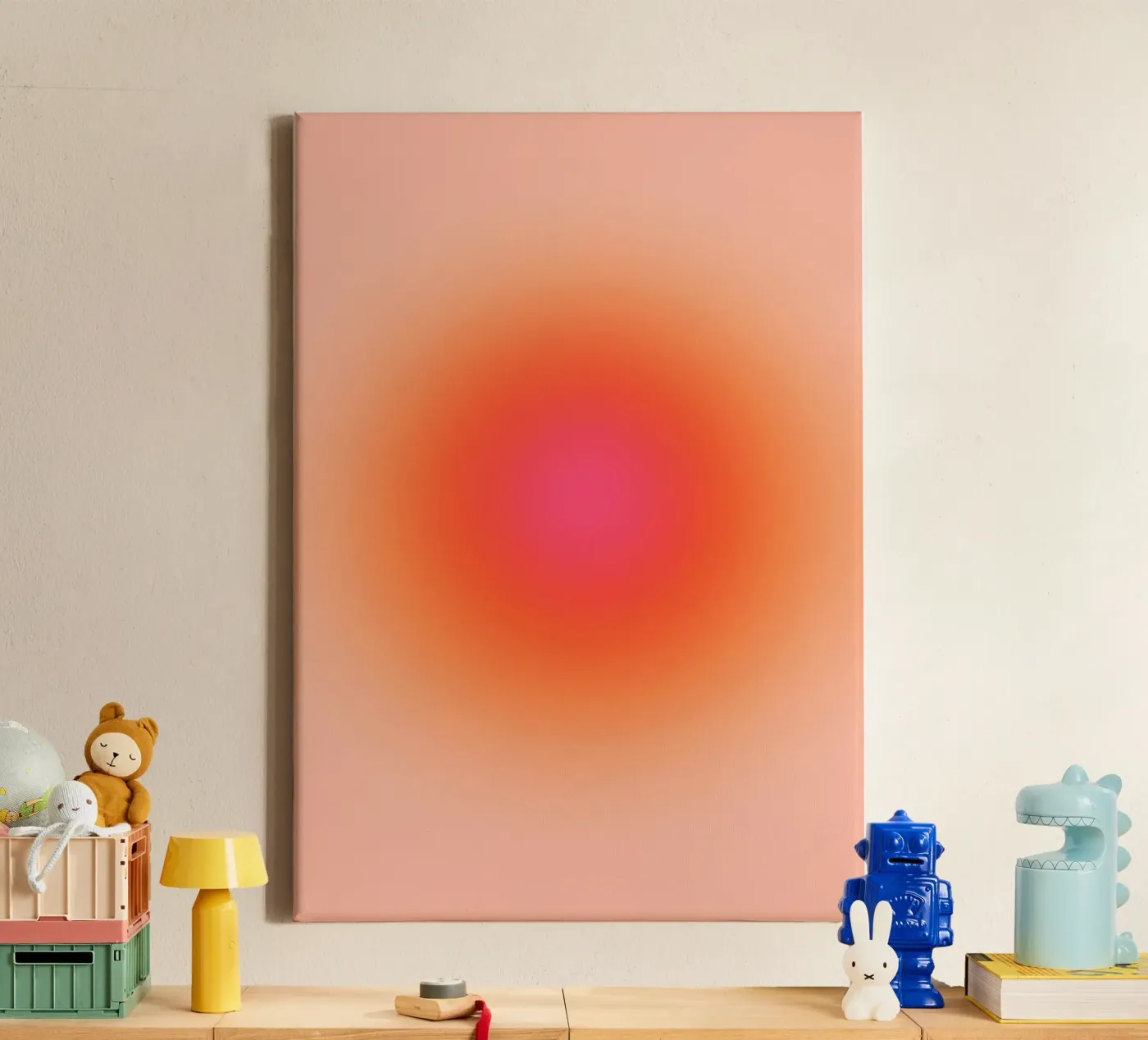 Aura orange/pink Leinwand von felixschuster