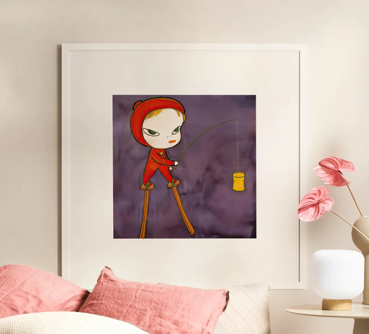 Yoshitomo Nara La notte più lunga poster con telaio in plastica da mix mate
